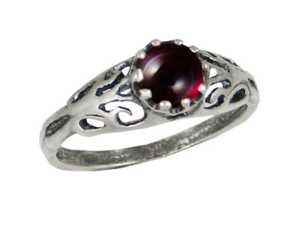 Sterling Silver Filigree Ring With Garnet Size 3 Sterling Silver Filigree Ring With Garnet Size 3